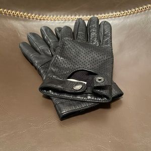 🔥🔥100% LEATHER BR BLACK PERFORATED GLOVES🔥🔥